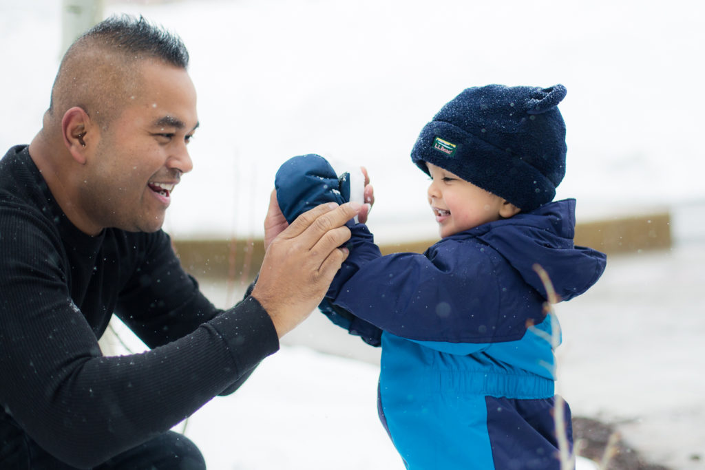 Park City, Utah Ski Family trip with a toddler in the snow at the Sundial Lodge