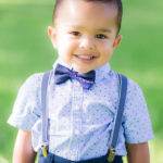 2 year old 2nd Birthday Photo Session - Our Long Life wearing bow tie and suspenders with balloon