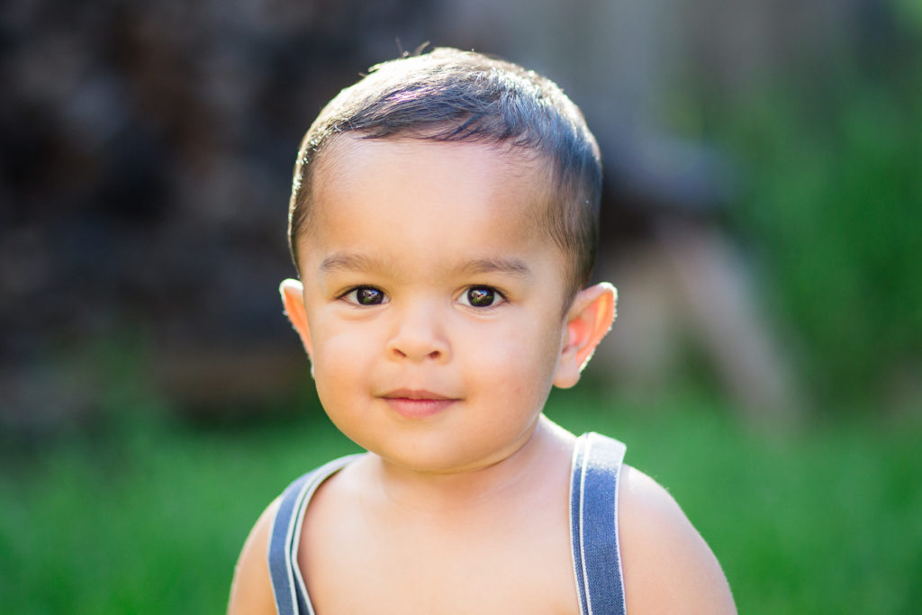 2 year old 2nd Birthday Photo Session - Our Long Life wearing bow tie and suspenders with balloon